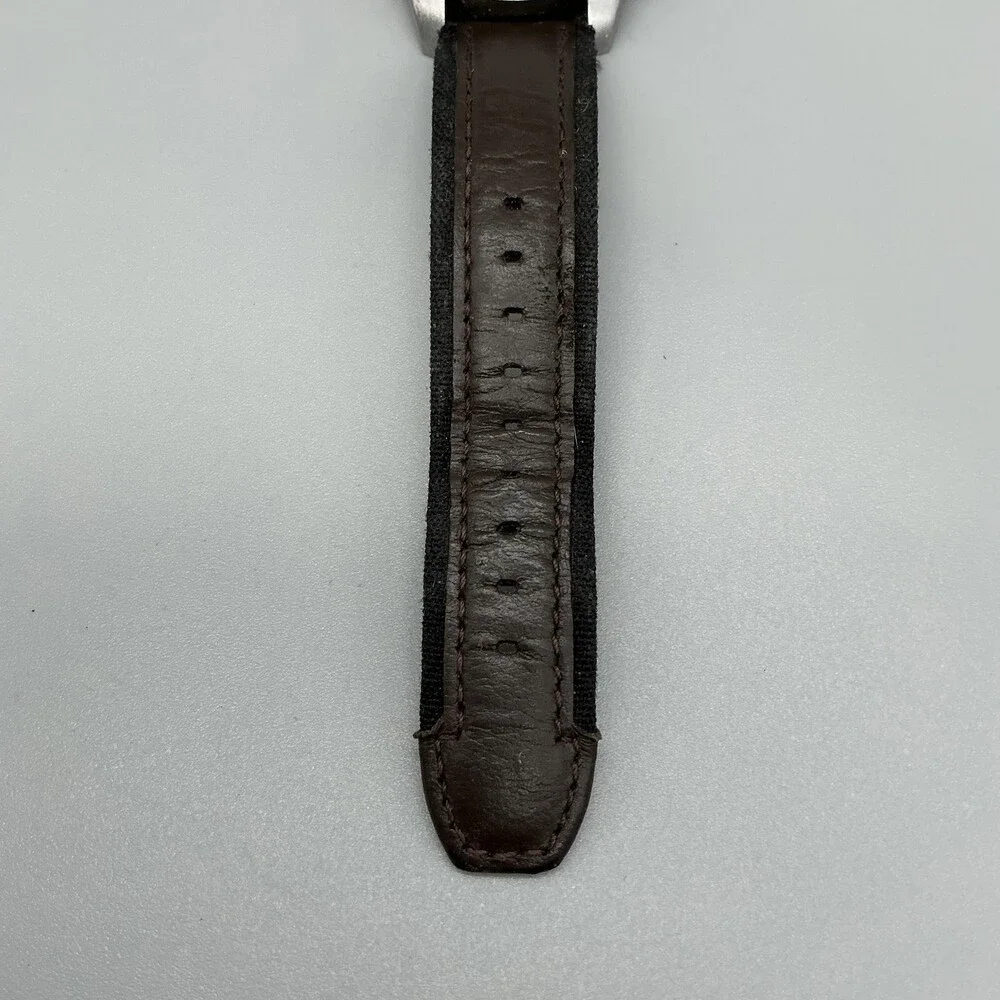 Timex Expedition Indiglo Mens Watch 42mm Cream Dial Brown Leather Date New Batt